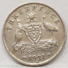 AUSTRALIA 1921 . THREEPENCE . SCARCE
